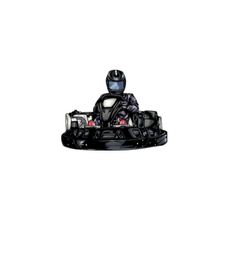 Gokart  minta fehér pólón