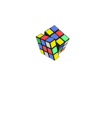 Rubik kocka  minta fehér pólón