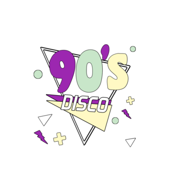 90s disco minta homokszín pólón