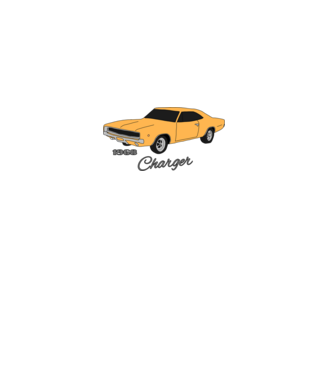 Charger minta fekete pólón