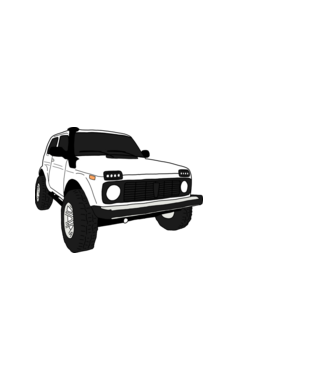Lada niva minta fehér pólón