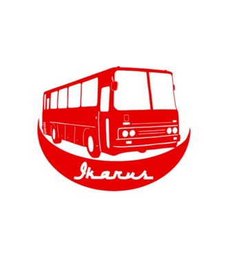 busz  színezhető minta fehér pólón