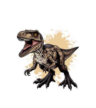 Dinoszaurusz  minta fehér pólón