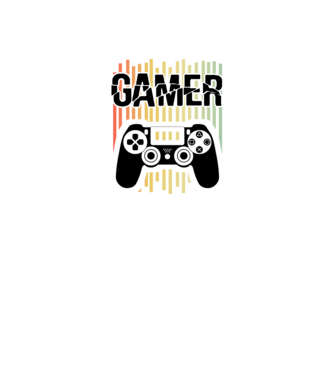 gamer minta fekete pólón