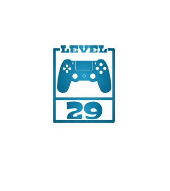 level 29 minta fekete pólón