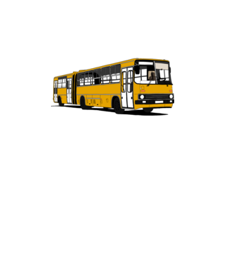 Busz minta fehér pólón