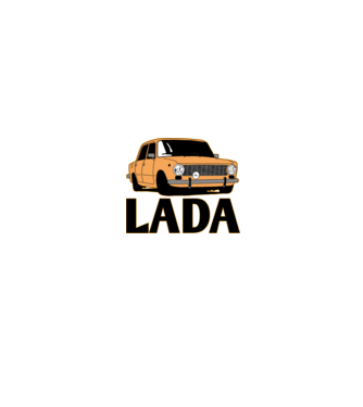 Lada minta fekete pólón