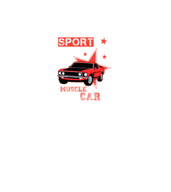 muscle car minta türkiz pólón