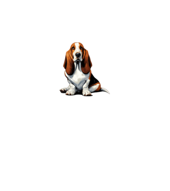 Basset hound minta királykék pólón