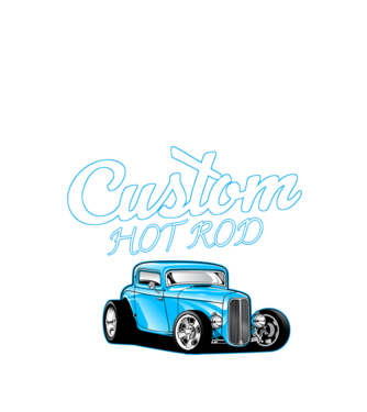 Custom hot rod minta fehér pólón