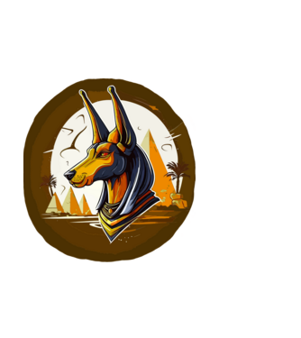 anubis minta világoskék pólón