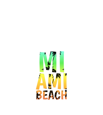 Miami beach minta fekete pólón