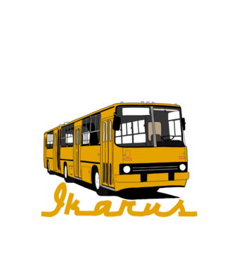 Busz  minta fehér pólón