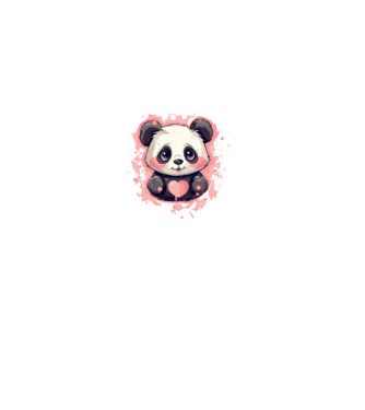 Panda minta fehér pólón