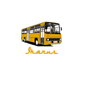 Busz minta szürke pólón