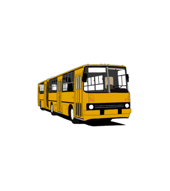 Busz minta fehér pólón