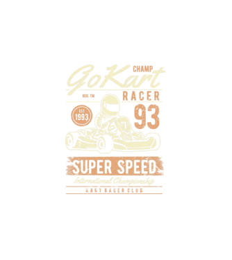 GOKART minta fehér pólón