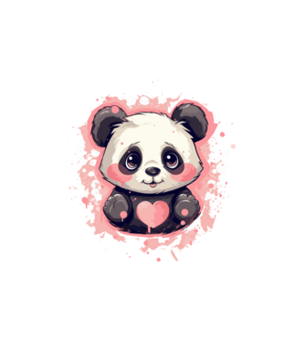 Panda minta fehér pólón