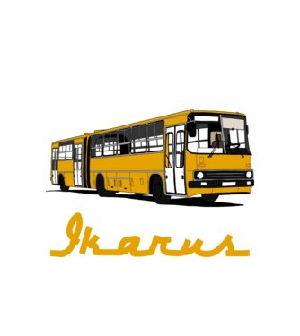 Busz minta fehér pólón