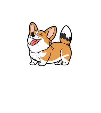 Corgi minta fehér pólón