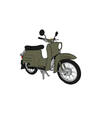 simson schwalbe minta homokszín pólón