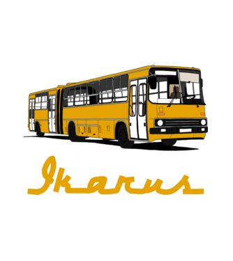 Busz minta fehér pólón