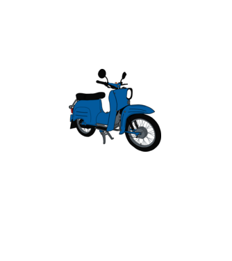 Simson Schwalbe minta fehér pólón
