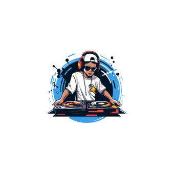 Dj minta fekete pólón