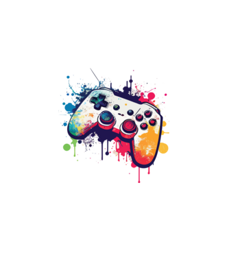 gamer minta fehér pólón