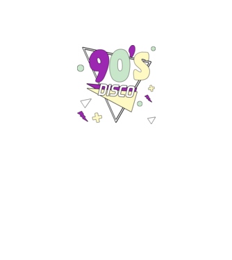 90s disco minta fekete pólón