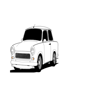 Trabant minta fekete pólón