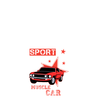 muscle car minta fekete pólón