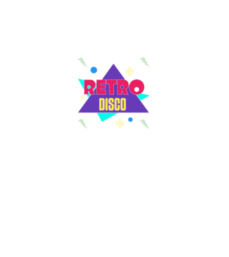 retro disco minta királykék pólón
