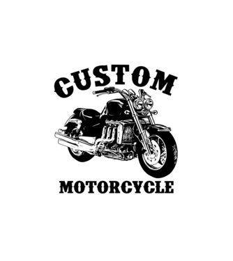 custom motorcycle minta fehér pólón