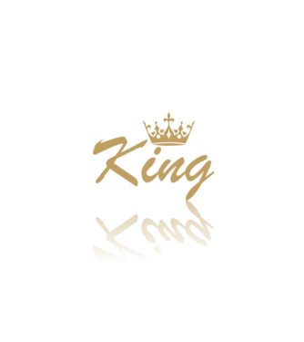 king minta fekete pólón
