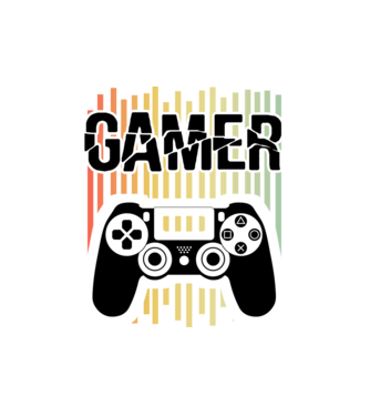 gamer minta fehér pólón