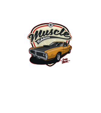 muscle car minta türkiz pólón