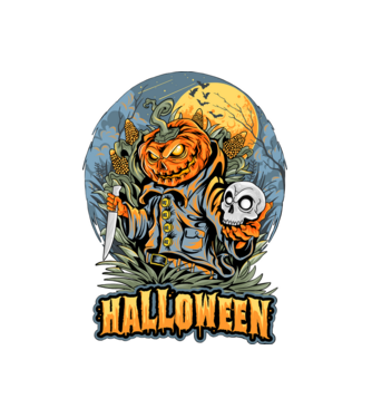 halloween minta fehér pólón