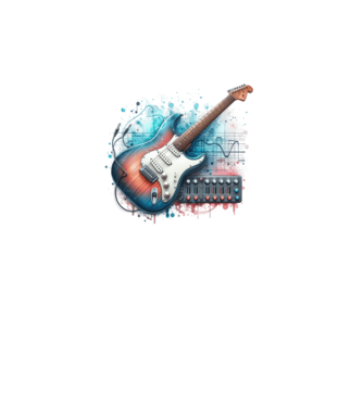 gitár minta fehér pólón