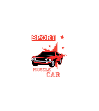 muscle car minta fekete pólón
