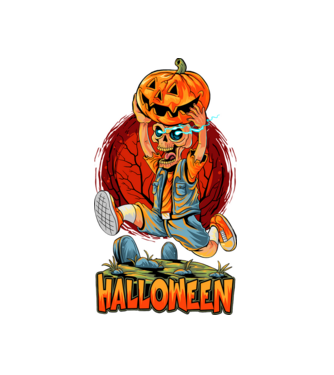 halloween minta fehér pólón