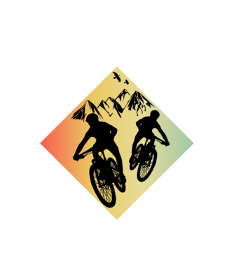 Mountain bike minta fehér pólón
