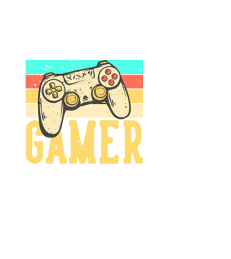 gamer minta fekete pólón