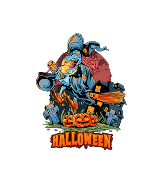 halloween minta fehér pólón