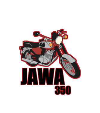Jawa 350 minta fehér pólón
