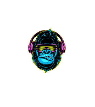 Gorilla  minta fekete pólón