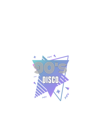 90s disco minta fehér pólón
