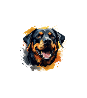 Rottweiler minta fehér pólón