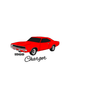 Charger minta fekete pólón
