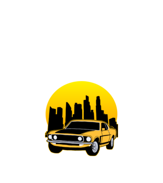 Muscle car minta fekete pólón